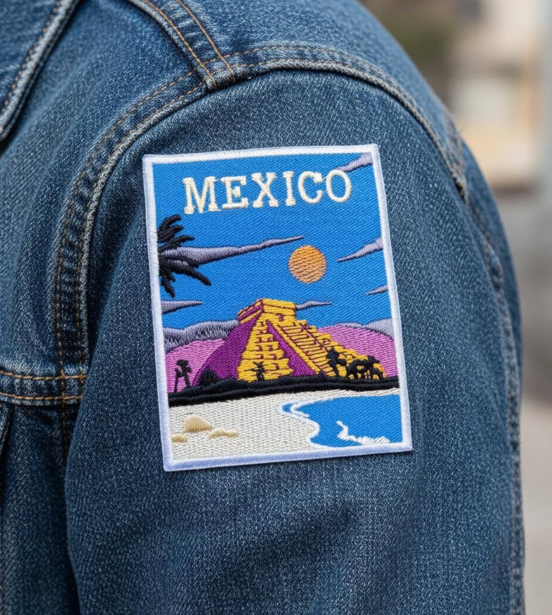 Mexico Souvenir Patch El Castillo Temple Of Kukulkan At Chichen Itza In ...