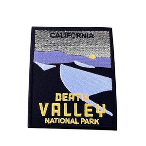 Toppa ricamata da cucire/stirare con il simbolo del Parco Nazionale della Death Valley, California (3,5 pollici), souvenir da viaggio negli Stati Uniti, emblema per le vacanze, regalo