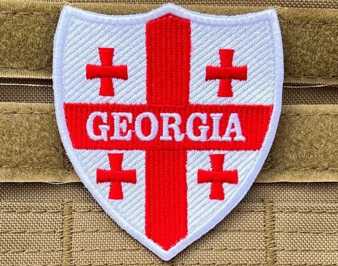 Georgia Flag Patch, Embroidered Heraldry Shield (3 Inch) - Etsy