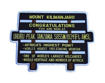 Mount Kilimanjaro-patch (3,5 inch) Uhuru Peak Tanzania Summit-bord Ijzer/naaibadge Afrika Trek souvenir embleem Hike & Climbing cadeaupatches