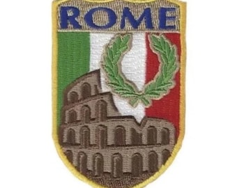 Patch Rome Italië (3 inch) opstrijkbare of opnaaibare badge Travel Europe appliqué souvenir Colosseo Colosseum Roma Italia embleem embleem cadeaupatches