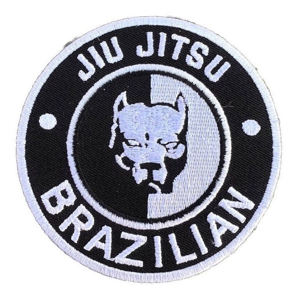 Brazilian Jiu Jitsu Patch (3.5”) Pitbull Grappling Iron/Sew-on Badge BJJ Kimono GI, Gym Bag, Cap, Backpack, Shirt, Martial Arts Gift Patches