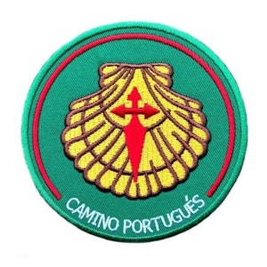 Camino Portugal Patch (3.5 Inch) Iron/Sew-on Badge Portuguese Crest Walking Trek Travel Camino Portugues Hike Souvenir Emblem Gift Patches