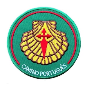 Camino Portugal Patch (3.5 Inch) Iron/Sew-on Badge Portuguese Crest Walking Trek Travel Camino Portugues Hike Souvenir Emblem Gift Patches