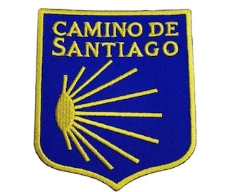 Patch Camino De Santiago (3,5 pouces) badge thermocollant/à coudre applique Saint James Way voyage Europe Trek pèlerinage souvenir emblème écusson cadeau