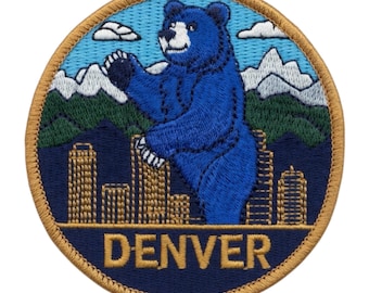 Denver Colorado Patch Embroidered Iron-on / Sew-on Badge (80 mm) Travel USA Souvenir Emblem Gift Patches