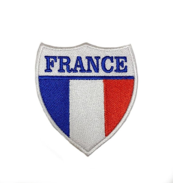Écusson drapeau France 7,6 cm insigne national brodé crochet boucle emblème  de bouclier héraldique emblème de moral tactique écussons cadeaux souvenirs  français -  France