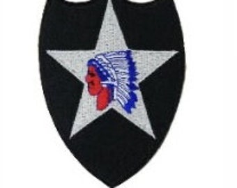 US 2nd Infantry Division Patch (4.5 Inch) Indian Head USA Iron/Sew-on Badge American Uniform Insignia Crest Emblem DIY Costume Gift Patches