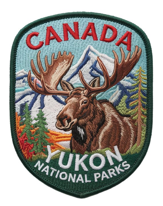 Yukon National Parks Canada Patch Embroidered Iron-on/Sew-on Badge (3.5 Inch) Hiking Trek Souvenir Emblem Backpacks Jackets DIY Gift Patches