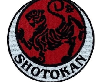 Shotokan Karate Patch: Embroidered Red Tiger Badge (3.5 Inch)