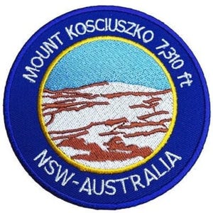Mount Kosciuszko Australia Patch (3.5 Inch) Embroidered Iron or Sew-on Badge NSW OZ Trek Collectible Souvenir New South Wales Climbing Gift