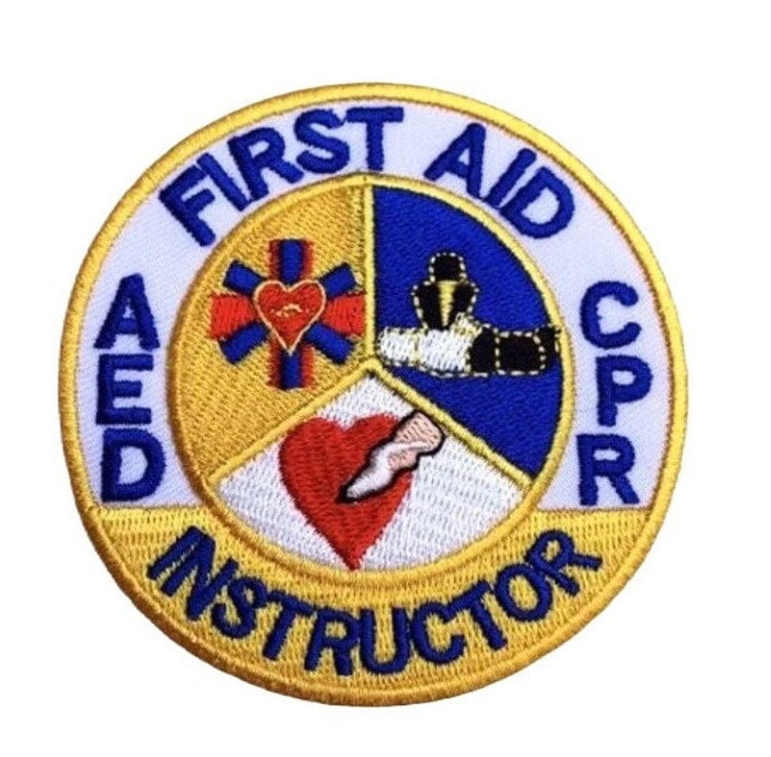 First Aid CPR AED Instructor Patch 3 Inch Embroidered Ironon or Sewon