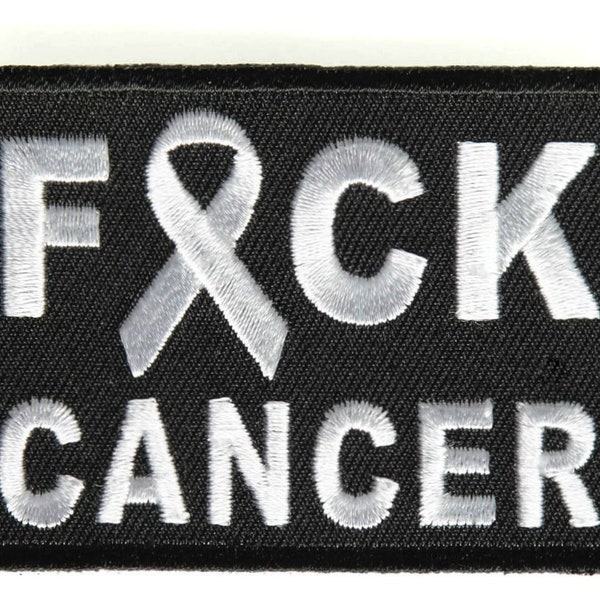 Écusson FCK Cancer (2,75 x 2 pouces) Insigne brodé thermocollant ou à coudre Ruban Survivant du cancer, parfait pour casquettes, chapeaux, sacs, cadeau