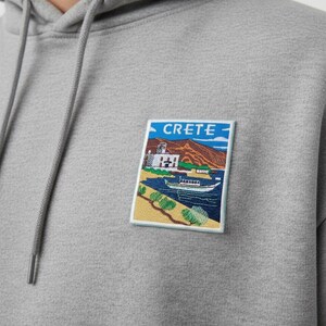 Écusson Crète (3,5 pouces) brodé thermocollant/à coudre île grecque voyage Grèce vacances emblème bricolage sac à dos, veste, sac, écussons cadeaux image 4