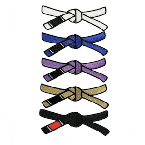 BJJ-bältesmärken Broderat strykbart brasilianskt jiu-jitsumärke (7,5 cm) Vitt, blått, lila, brunt, svart bältesmärke
