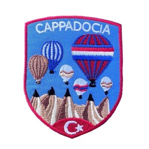 Parche de pavo de Capadocia (3 pulgadas), bordado, para planchar o coser, ideal para viajes, vacaciones, globo aerostático, recuerdo, escudo, emblema, parches de regalo