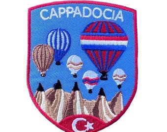 Cappadocia Heißluftballon Patch, Gesticktes Aufnähen / Aufbügeln Abzeichen Türkei Reise Souvenir Geschenk