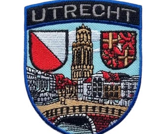 Utrecht Netherlands Patch Embroidered Iron-on/Sew-on Badge (3 Inch) Travel Europe Holland Vacation Souvenir Tourist Emblem Gift Patches