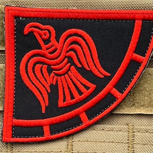 Viking Raven Banner Patch (3.5 Inch) Hook + Loop Badge Odin God-of-War Morale Tactical Touch Fastener Crest Gift Patches