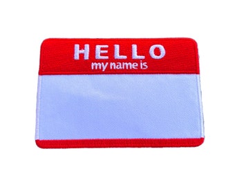 Hello My Name is Patch (3.5 Inch) Aufbügel- oder Aufnäher-Stickerei-Namensschild-Abzeichen Perfekt für Rucksäcke, Jacken, Kostüme, Mützen, Geschenk-Aufnäher