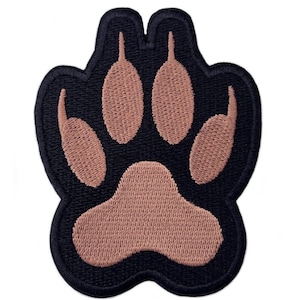 Dog Wolf Canine Paw Patch (3.5 Inch) Embroidered Iron/Sew-on Badge Paw Print Emblem Harness Crest DIY Gift Patches