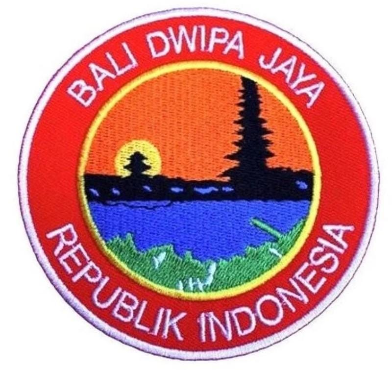 Patch Ricamata Bandiera Bali - Ferro Da Stiro, Souvenir Zaino, Indonesia