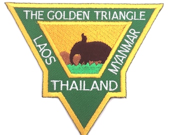 Golden Triangle Patch Laos Thailand Myanmar Embroidered Iron-On / Sew-On Badge Travel Souvenir Gift Patches