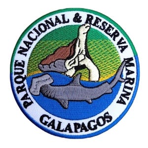 Écusson Équateur Parc national des Galapagos (3,5 pouces) Badge thermocollant ou à coudre Souvenir de voyage Sac à dos, veste, chapeau, sac Écusson cadeau emblème bricolage