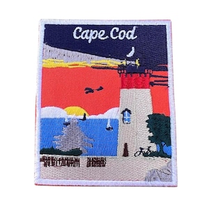 Cape Cod Massachusetts Patch (3.5 Inch) Embroidered Iron-on/Sew-on Badge Travel USA Souvenir United States Vacation Emblem Gift Patches