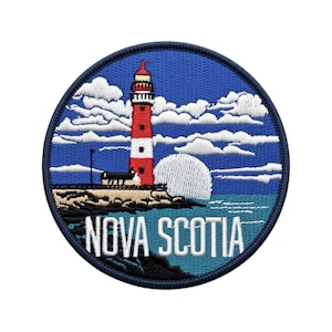 Nova Scotia Leuchtturm Aufnäher Gestickt Aufnäher Kanada Küsten Souvenir Emblem (80 mm)