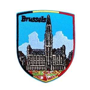 Parche bordado de Bruselas, Bélgica, para planchar o coser (7,6 cm), ideal para viajes, vacaciones, recuerdos, regalos turísticos.