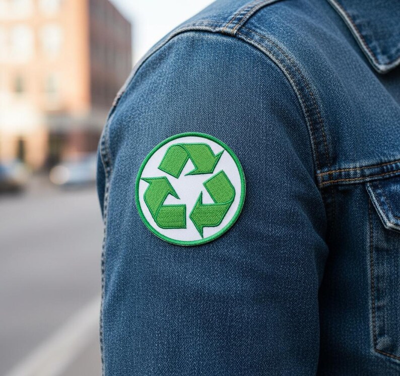 Parche bordado de reciclaje, insignia termoadhesiva (7,6 cm) imagen 5