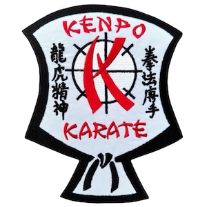 Stor Kenpo Karate Tygmärke (6,5 tum) Broderad Stryk-på eller Sy-på Tygmärke Kempo Kimono Gi Japansk Kampsport Självförsvar Japan Gåva Tygmärken