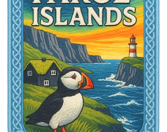 Faeröer-patch (3 inch) borduurijzer/naaibadge reissouvenirembleem Perfect voor rugzakken, jassen, cadeaupatches