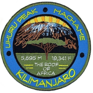 Mount Kilimanjaro Uhuru Peak Machame Route Tanzania Patch (3.5 Inch) Embroidery Iron/Sew-on Badge The Roof of Africa Souvenir Emblem Patches