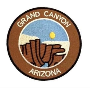 Grand Canyon Arizona Patch (3,5 Zoll) Gesticktes Eisen oder Aufnäher Las Vegas Nevada Wüste USA Reise Souvenir Tasche, Hut Geschenk Patches