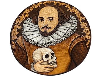 William Shakespeare-patch opstrijk-/naaibadge (3 inch) Engelse literatuur Perfect voor rugzakken, jassen, hoeden, kostuums, cadeaupatches