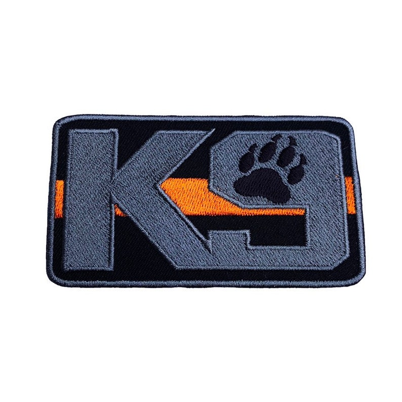 K-9 Thin Orange Line Search and Rescue Patch Embroidered Iron Sew on Badge Canine Service Dog Applique 3.5 Inch