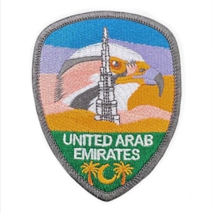 Verenigde Arabische Emiraten-patch Geborduurde opstrijk-/naaibadge (3 inch) Reizen VAE-souvenirembleem Midden-Oosten Vakantietoeristencadeaupatches