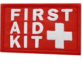 Red First Aid Kit Patch (3.5 Inch) Velkro Hook First Aid Emergency Badges Morale Tactical Gear Medic Kit Bag, Backpack, Cap, Gift Patches