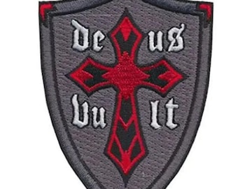 PORTACHIAVE CHIAVI CHIAVE Ricamo Toppa Bandiera Cavaliere Templari R2