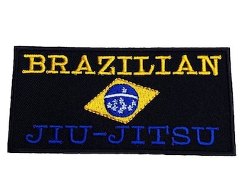 Brasilianisches Jiu Jitsu Aufnäher (4 Zoll) Schwarz Aufnäher zum Aufbügeln für BJJ Kimono GI, Sporttasche, Mütze, Shirt, Martial Arts DIY Geschenk Patches