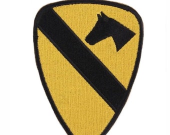 1st Cavalry Patch (4 Inch) Vietnam Korea Iron/Sew-on Badge US Air Cav United States Uniform Insignia Repro Crest Gift Patches