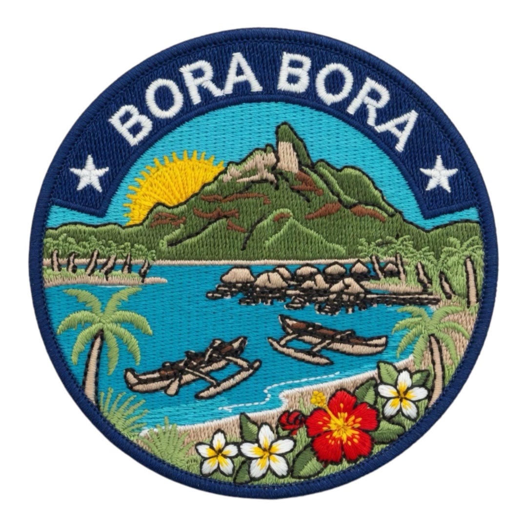 Bora Bora Patch Embroidered Iron-on / Sew-on Badge Tropical Island ...