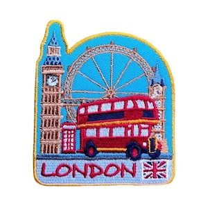 London England Patch Embroidered Iron-on/Sew-on Badge (2.75 Inch) Colorful UK Trip Travel Souvenir Emblem Gift Patches