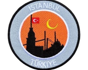 Istanbul Turkey Patch (3.5 Inch) Embroidered Iron or Sew-on Badge Turkiye Travel Souvenir Emblem Crest Backpack, Jacket, Hat, Gift Patches