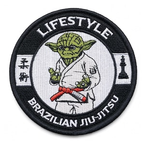 Brasiliansk Jiu Jitsu Livsstilsmärke Broderat Stryk-på/Sy-på-märke (3,5 tum) BJJ Kimono Emblem Kampsport Gåva Tygmärken