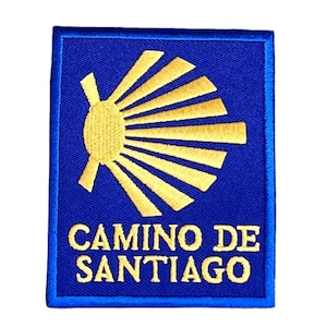 Écusson Camino De Santiago (3 pouces) Insigne brodé thermocollant/à coudre Buen Camino Saint James Way Emblème souvenir écusson festonné