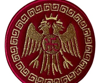 Byzantine Empire Eagle Patch (3.5 Inch) High Quality Velvet Iron/Sew-on Badge Constantinople Warrior Eastern Roman Holy Crusade Gift Patches