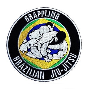 Grappling Brasilianisches Jiu Jitsu Patch (3,5 Zoll) zum Aufbügeln für BJJ Kimono GI, Turnbeutel, Mütze, Shirt, Kampfsport DIY Geschenk Aufnäher